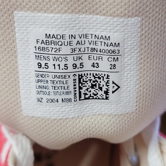 Converse Chuck Taylor All Star Seasonal Hi Canvas 168572F Carmine Pink  Size 9.5 - Picture 12 of 12